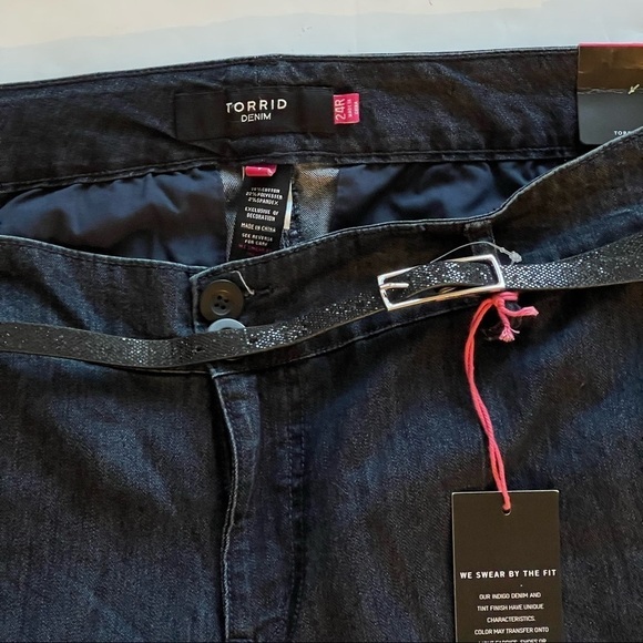 Torrid Jeans Glitter Belt Denim Bootcut Jeans Stretch Relaxed Plus Size 24R - Picture 3 of 16